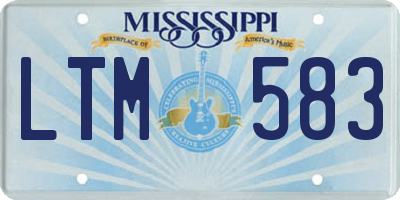 MS license plate LTM583