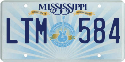 MS license plate LTM584
