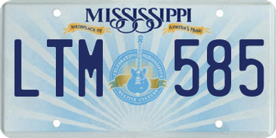 MS license plate LTM585