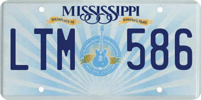 MS license plate LTM586