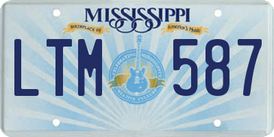 MS license plate LTM587