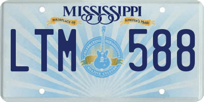 MS license plate LTM588