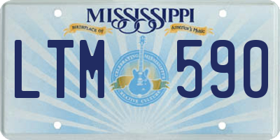 MS license plate LTM590