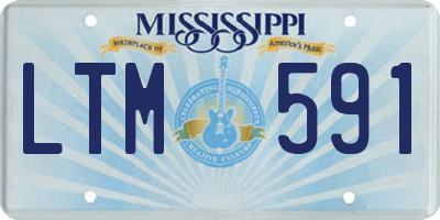 MS license plate LTM591
