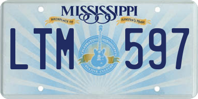 MS license plate LTM597