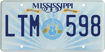 MS license plate LTM598