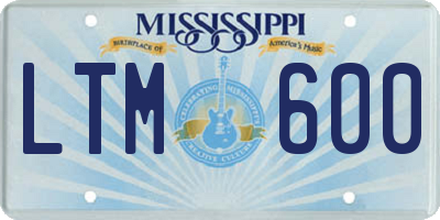 MS license plate LTM600