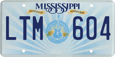 MS license plate LTM604