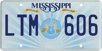 MS license plate LTM606