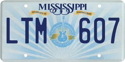 MS license plate LTM607
