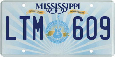 MS license plate LTM609
