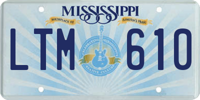 MS license plate LTM610