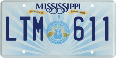 MS license plate LTM611