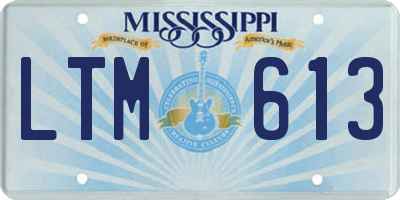 MS license plate LTM613