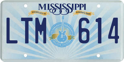 MS license plate LTM614