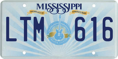 MS license plate LTM616