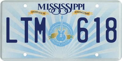MS license plate LTM618