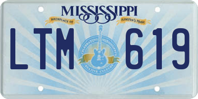 MS license plate LTM619