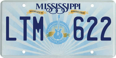MS license plate LTM622