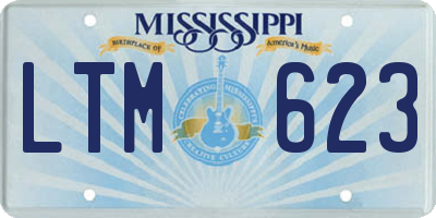 MS license plate LTM623