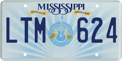MS license plate LTM624