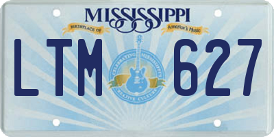MS license plate LTM627