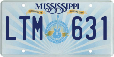MS license plate LTM631