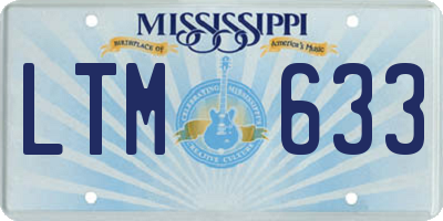 MS license plate LTM633
