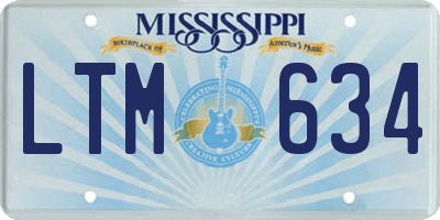 MS license plate LTM634
