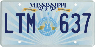 MS license plate LTM637