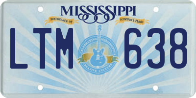 MS license plate LTM638