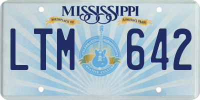 MS license plate LTM642