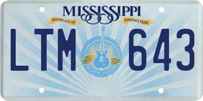 MS license plate LTM643