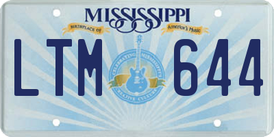 MS license plate LTM644