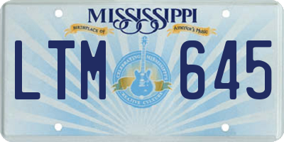 MS license plate LTM645