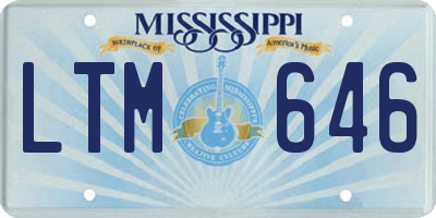 MS license plate LTM646