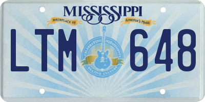 MS license plate LTM648
