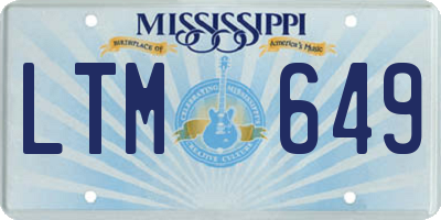 MS license plate LTM649