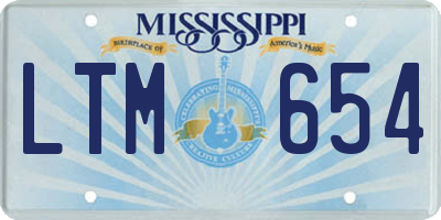 MS license plate LTM654