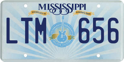 MS license plate LTM656