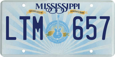 MS license plate LTM657