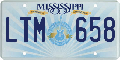 MS license plate LTM658