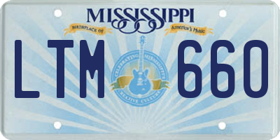 MS license plate LTM660