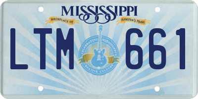 MS license plate LTM661