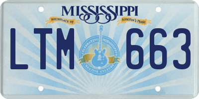 MS license plate LTM663
