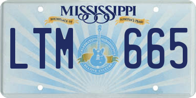 MS license plate LTM665