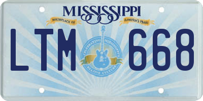 MS license plate LTM668