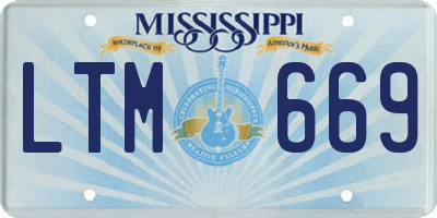 MS license plate LTM669