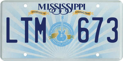 MS license plate LTM673