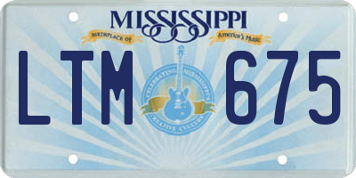 MS license plate LTM675